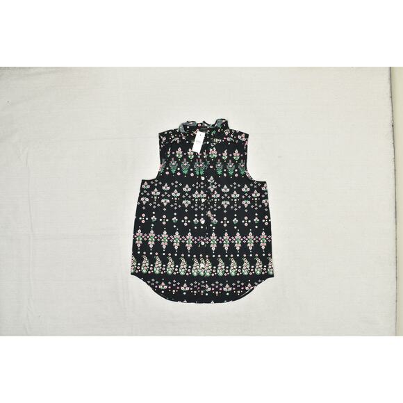 Ann Taylor Blouse Womens Medium Sleeveless Floral Button Front Top New - Picture 1 of 8